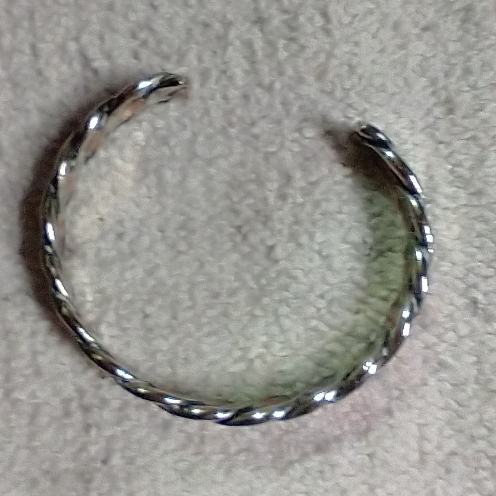 Twisted Copper Silver Cuff Bracelet Adjustable - image 6